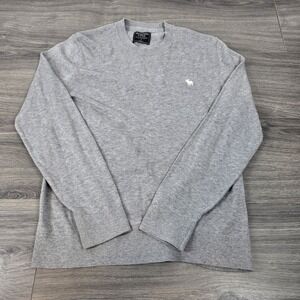 Abercrombie and Fitch Sweater Womens S Gray Heathered Pima Cotton Long Sleeve